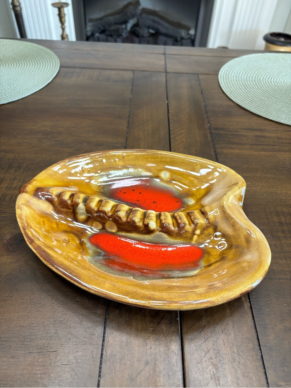 Mid century modern vintage California USA ceramic pottery ashtray